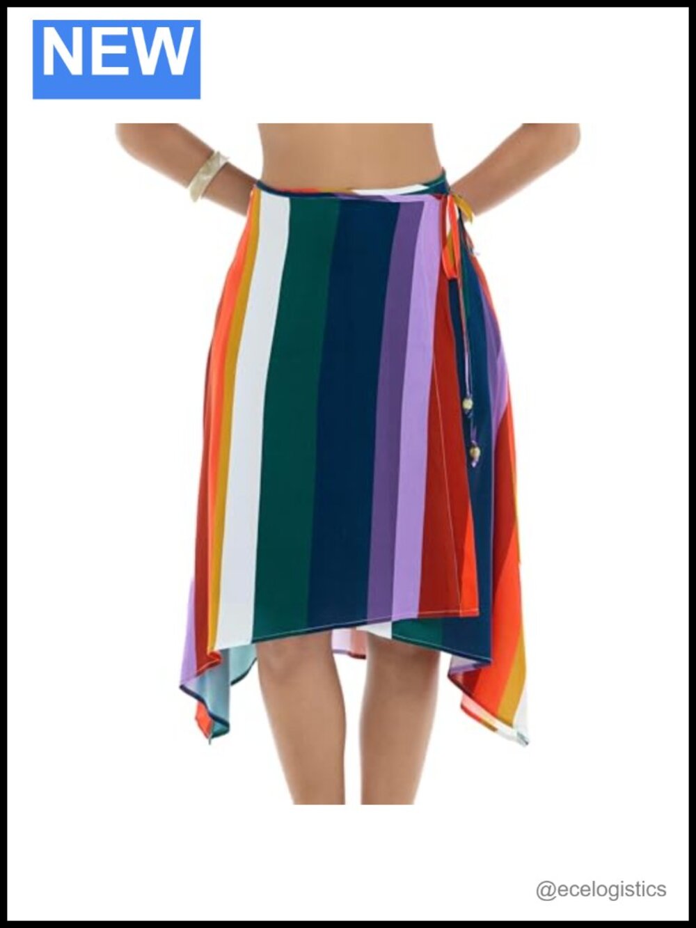 Skye Womens Junia Wrap Skirt Woven Rayon Midi Cover-up Beaded Waist Tie